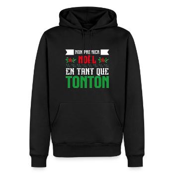 Le premier Noël en tant que tonton - Sweat à capuche Premium bio Homme - noir - Devant - Nico (187cm)