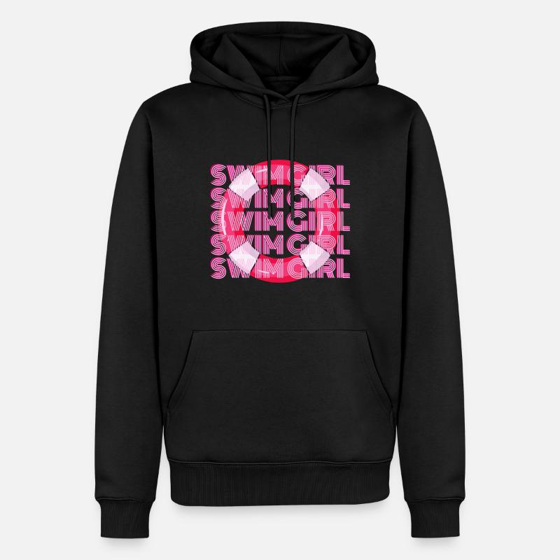 Natation filles - Sweat à capuche Premium bio Homme - noir
