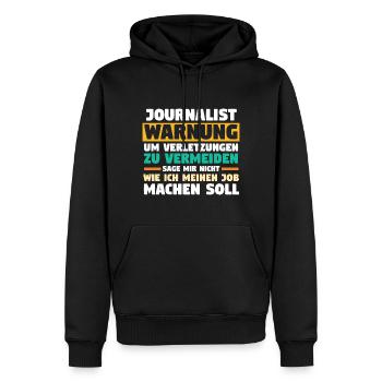 Reporter Journalistik Journalist - Männer Premium Bio Hoodie - Schwarz - Vorne - Nico (187cm)