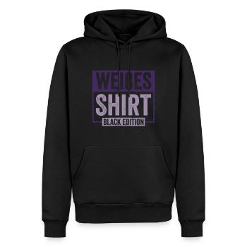 Weißes Shirt Black Edition - Männer Premium Bio Hoodie - Schwarz - Vorne - Nico (187cm)