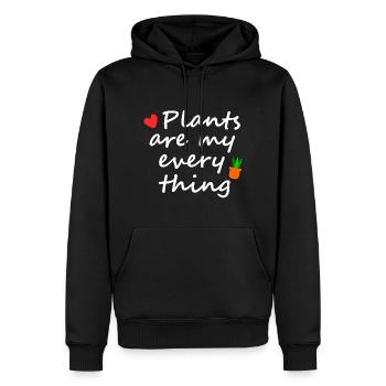 Plants are my everything - Men’s Premium Organic Hoodie - black - Front - Nico (187cm)