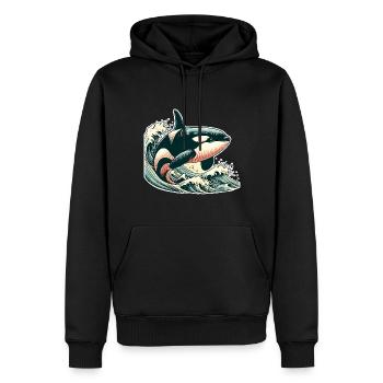 Orque Épaulard - Sweat à capuche Premium bio Homme - noir - Devant - Nico (187cm)
