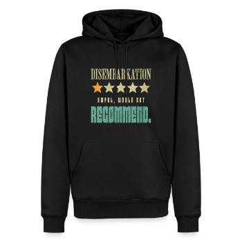 Ausschiffung schrecklich würde ich nicht empfehlen - Männer Premium Bio Hoodie - Schwarz - Vorne - Nico (187cm)