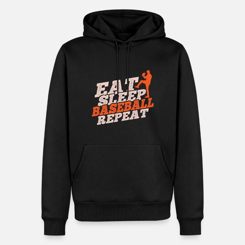 Baseball - Männer Premium Bio Hoodie - Schwarz