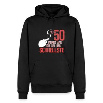 50. Geburtstag - der schnellste - Männer Premium Bio Hoodie - Schwarz - Vorne - Nico (187cm)