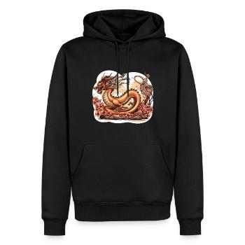 Ryū Dragon japonais - Sweat à capuche Premium bio Homme - noir - Devant - Nico (187cm)