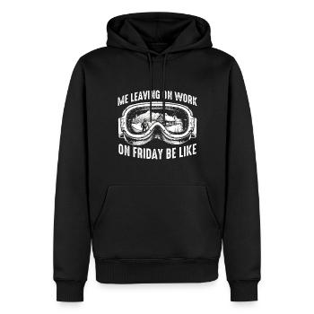 Quitter le travail le vendredi, funshirt, lunettes de ski, plaisir - Sweat à capuche Premium bio Homme - noir - Devant - Nico (187cm)