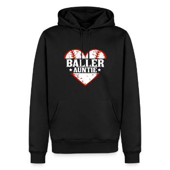 Baseball tante cadeau Baller tante fête des mères maman - Sweat à capuche Premium bio Homme - noir - Devant - Nico (187cm)