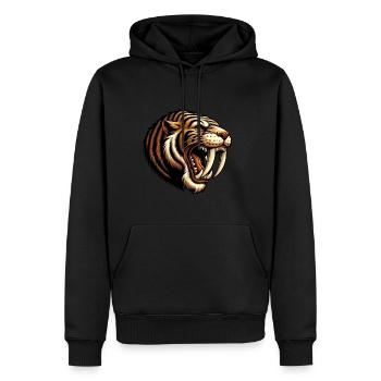 Säbelzahntiger Smilodon Eiszeit Raubtier Großkatze - Männer Premium Bio Hoodie - Schwarz - Vorne - Nico (187cm)