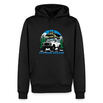 Landy Camping Dachzelt Bestseller Live Your Dreams - Männer Premium Bio Hoodie - Schwarz - Vorne - Nico (187cm)