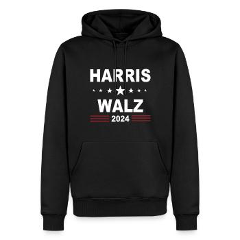 Harris Walz 2024 - Männer Premium Bio Hoodie - Schwarz - Vorne - Nico (187cm)