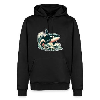 Orque Épaulard - Sweat à capuche Premium bio Homme - noir - Devant - Nico (187cm)