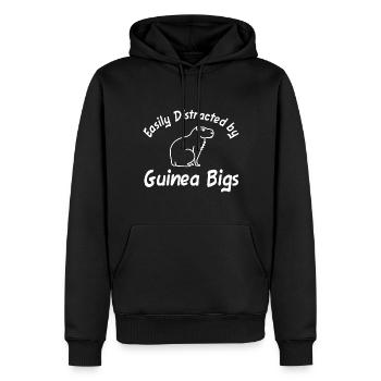 Facilement distrait par Guinea Bigs Capybara - Sweat à capuche Premium bio Homme - noir - Devant - Nico (187cm)