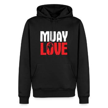 Thaiboxen Muay Thai - Männer Premium Bio Hoodie - Schwarz - Vorne - Nico (187cm)
