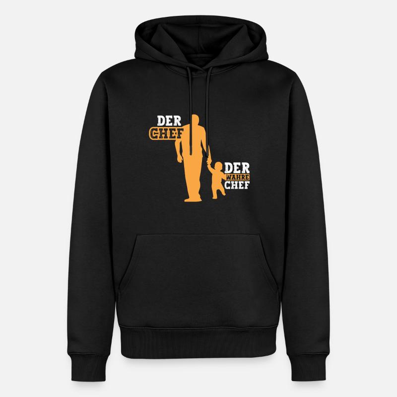 Der Chef der wahre Chef - Männer Premium Bio Hoodie - Schwarz