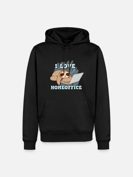 Ich liebe das Home Office - Männer Premium Bio Hoodie - Schwarz