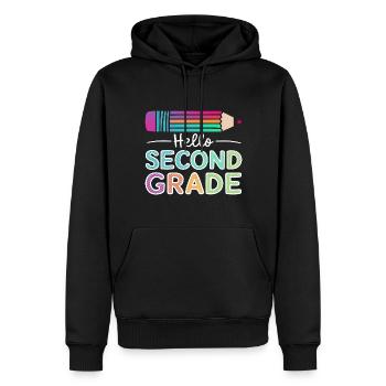 Hello Second Grade - Männer Premium Bio Hoodie - Schwarz - Vorne - Nico (187cm)