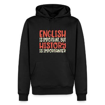 Geschichte ist wichtig Lustiger Spruch - Männer Premium Bio Hoodie - Schwarz - Vorne - Nico (187cm)