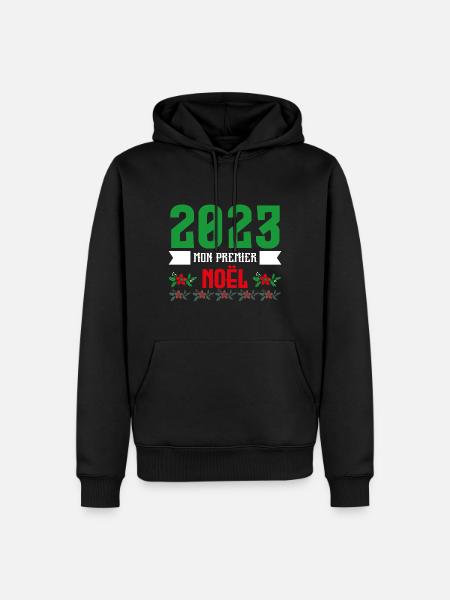 Mon Premier Noel 2023 - Sweat à capuche Premium bio Homme - noir