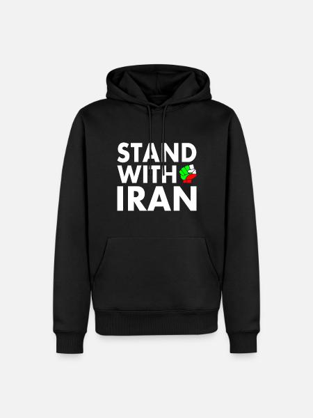 Stand with iran - Sweat à capuche Premium bio Homme - noir