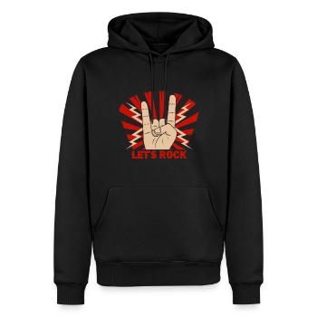 Lets Rock and Roll - Männer Premium Bio Hoodie - Schwarz - Vorne - Nico (187cm)