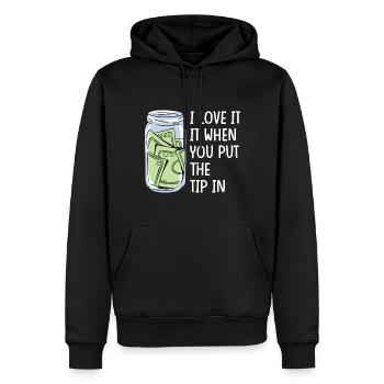Gratuities Tipping Jar Tip Waiter Waiter - Men’s Premium Organic Hoodie - black - Front - Nico (187cm)
