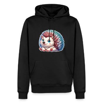 Hérisson - Sweat à capuche Premium bio Homme - noir - Devant - Nico (187cm)