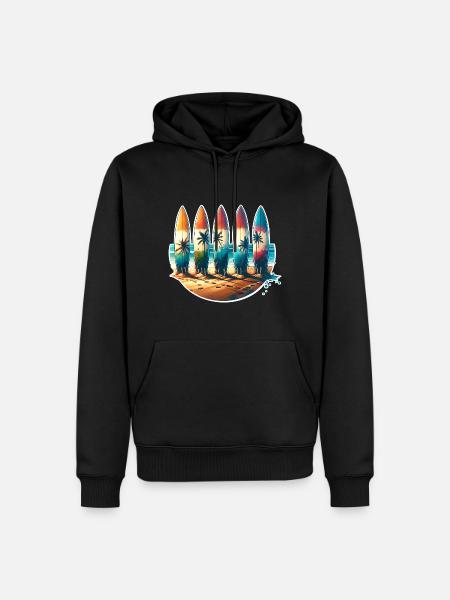 Surfeurs - Sweat à capuche Premium bio Homme - noir