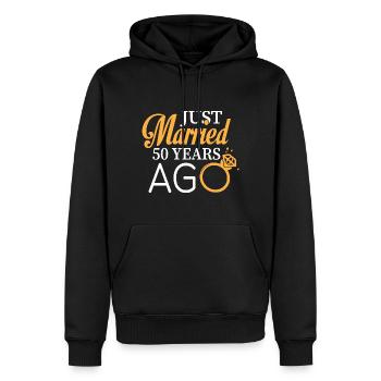 Just Married 50 Years Ago - Männer Premium Bio Hoodie - Schwarz - Vorne - Nico (187cm)