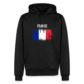Frankreich - Männer Premium Bio Hoodie - Schwarz - Vorne - Nico (187cm)
