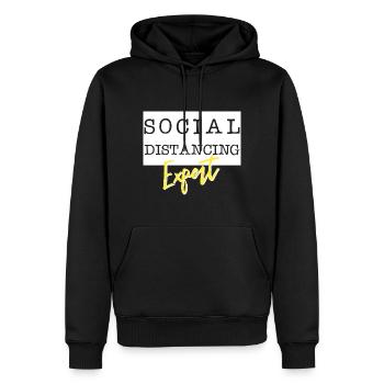 Social Distancing Expert - Männer Premium Bio Hoodie - Schwarz - Vorne - Nico (187cm)