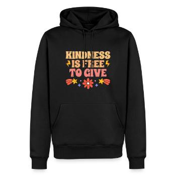 La gentillesse motivationnelle est libre de donner - Sweat à capuche Premium bio Homme - noir - Devant - Nico (187cm)
