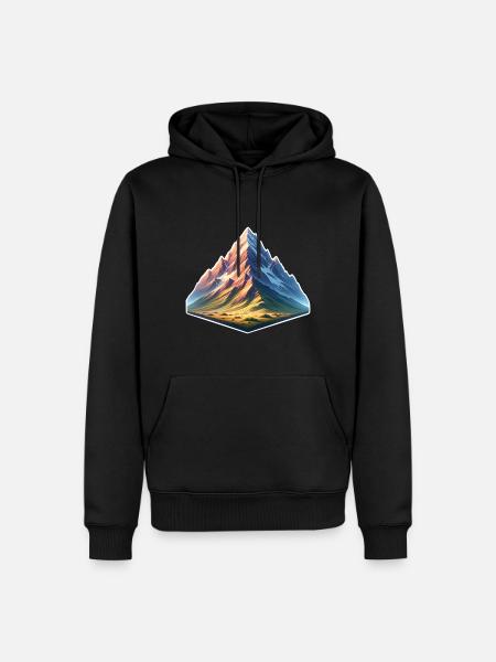 Berg - Männer Premium Bio Hoodie - Schwarz