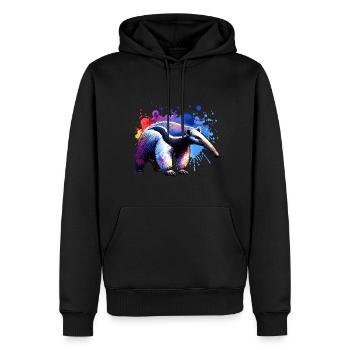 Fourmilier - Sweat à capuche Premium bio Homme - noir - Devant - Nico (187cm)