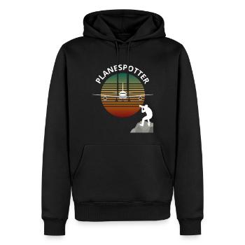 Planespotter Flugzeuge beobachten Geschenk - Männer Premium Bio Hoodie - Schwarz - Vorne - Nico (187cm)