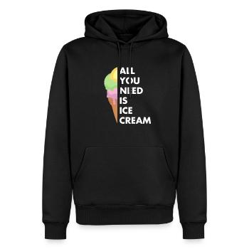 Tout ce dont vous avez besoin est une chemise de crème glacée | Cool J’aime Dess - Sweat à capuche Premium bio Homme - noir - Devant - Nico (187cm)