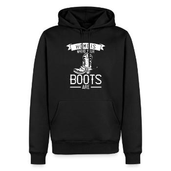 cowboy country western rodeo équitation - Sweat à capuche Premium bio Homme - noir - Devant - Nico (187cm)