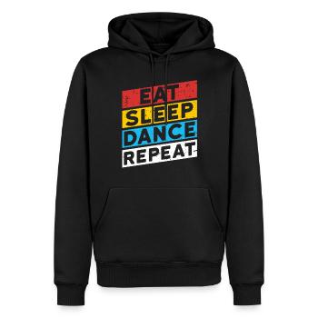 DANSE DANSEURS | MANGER DORMIR DANSER RÉPÉTER - Sweat à capuche Premium bio Homme - noir - Devant - Nico (187cm)