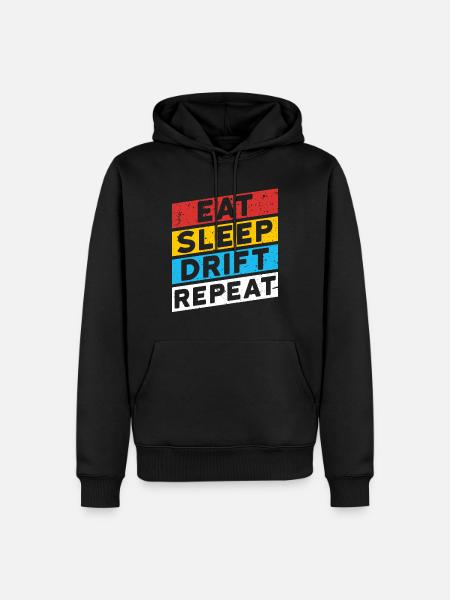 DRIFTER DRIFTEN | EAT SLEEP DRIFT REPEAT - Männer Premium Bio Hoodie - Schwarz