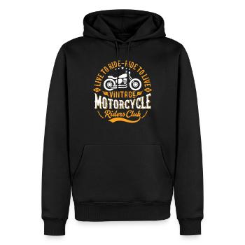 Live To Ride Ride To Live Vintage Rider - Sweat à capuche Premium bio Homme - noir - Devant - Nico (187cm)