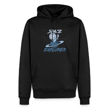 Astronaut Space Explorer - Männer Premium Bio Hoodie - Schwarz - Vorne - Nico (187cm)
