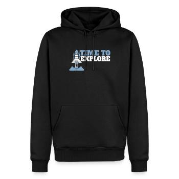 Astronaut Time to Explore Space Universe - Men’s Premium Organic Hoodie - black - Front - Nico (187cm)
