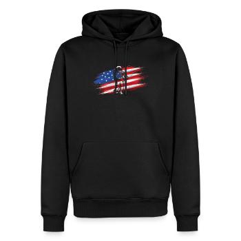 Astronaut of the USA Planet - Men’s Premium Organic Hoodie - black - Front - Nico (187cm)