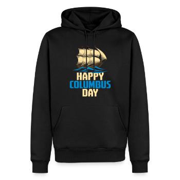 Jour de Christophe Colomb - Sweat à capuche Premium bio Homme - noir - Devant - Nico (187cm)