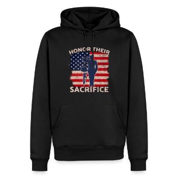 Veterans Day Vintage Memorial Day Freedom - Männer Premium Bio Hoodie - Schwarz - Vorne - Nico (187cm)