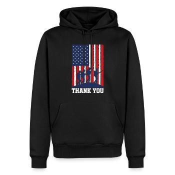 Veterans Day Vintage Memorial Day Freedom - Männer Premium Bio Hoodie - Schwarz - Vorne - Nico (187cm)