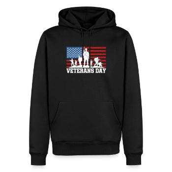 Veterans Day Vintage Memorial Day Freedom - Männer Premium Bio Hoodie - Schwarz - Vorne - Nico (187cm)