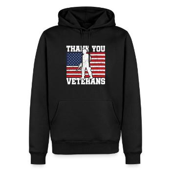 Veterans Day Vintage Memorial Day Freedom - Männer Premium Bio Hoodie - Schwarz - Vorne - Nico (187cm)