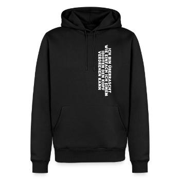 Ich verdrehe Idioten den Kopf - Männer Premium Bio Hoodie - Schwarz - Vorne - Nico (187cm)