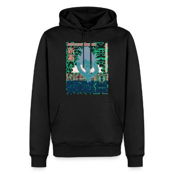 Snake anime Girl asia couleurs folles - Sweat à capuche Premium bio Homme - noir - Devant - Nico (187cm)